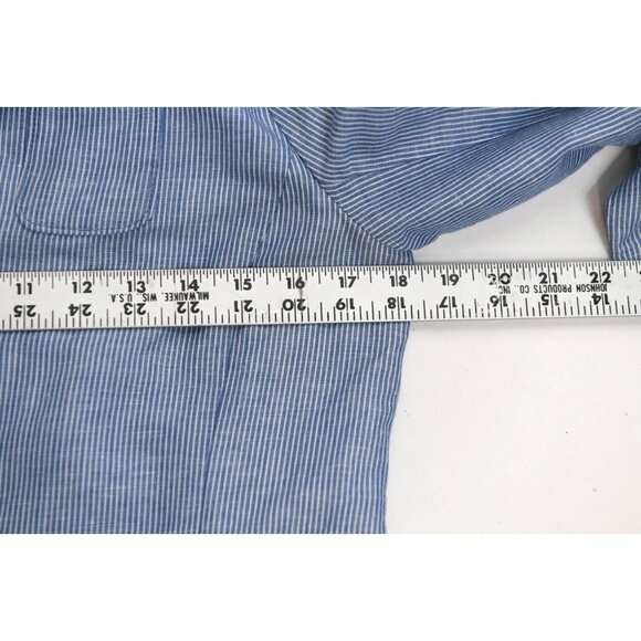 Gap Women's Blue White Seersucker Striped Academy Blazer Jacket Pockets Size 4 - Picture 8 of 10